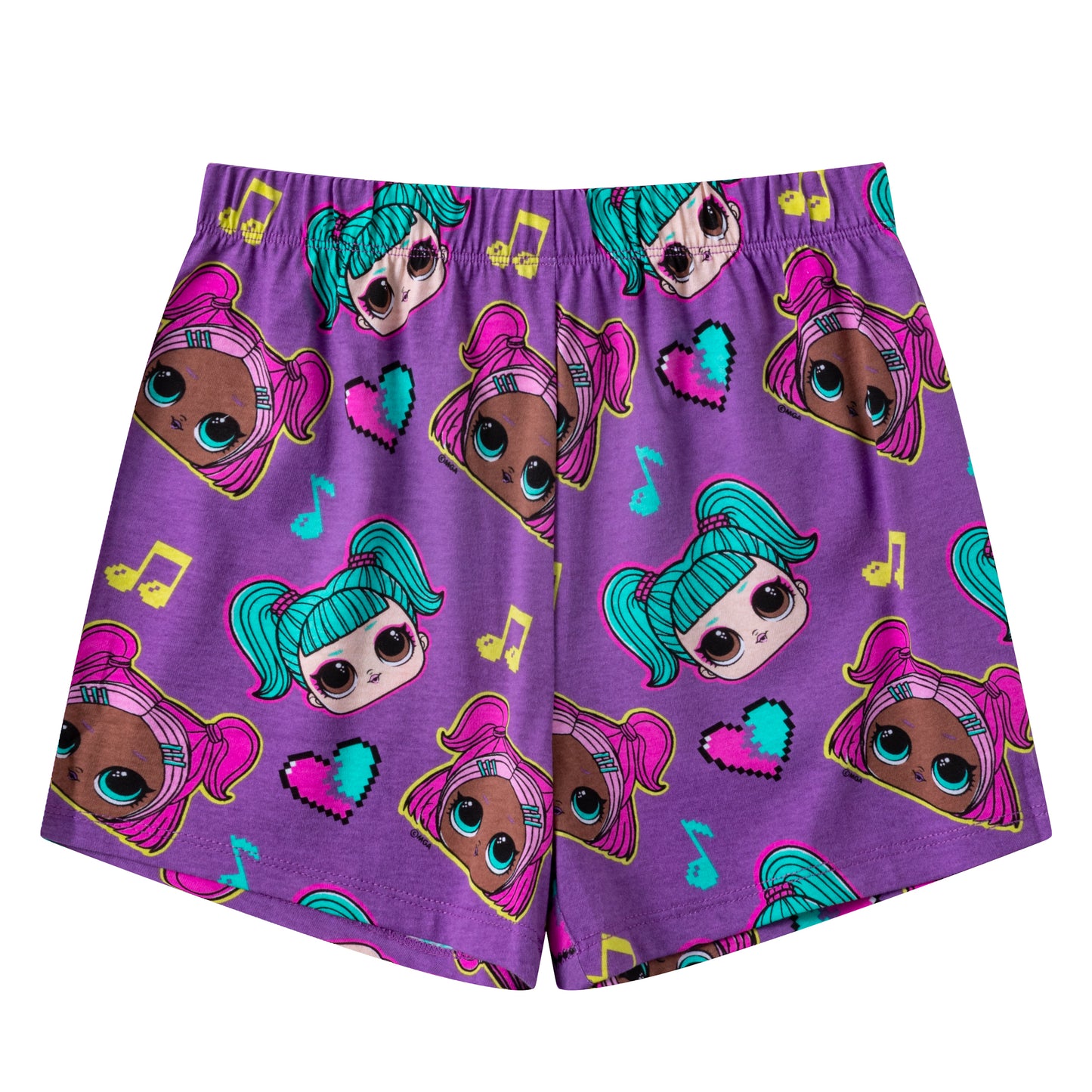 L.O.L. Surprise! Dolls Girls’ T- Shirt and Shorts Set for Little and Big Kids – Purple/Grey