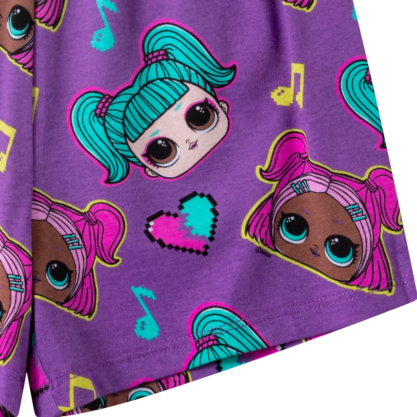 L.O.L. Surprise! Dolls Girls’ T- Shirt and Shorts Set for Little and Big Kids – Purple/Grey