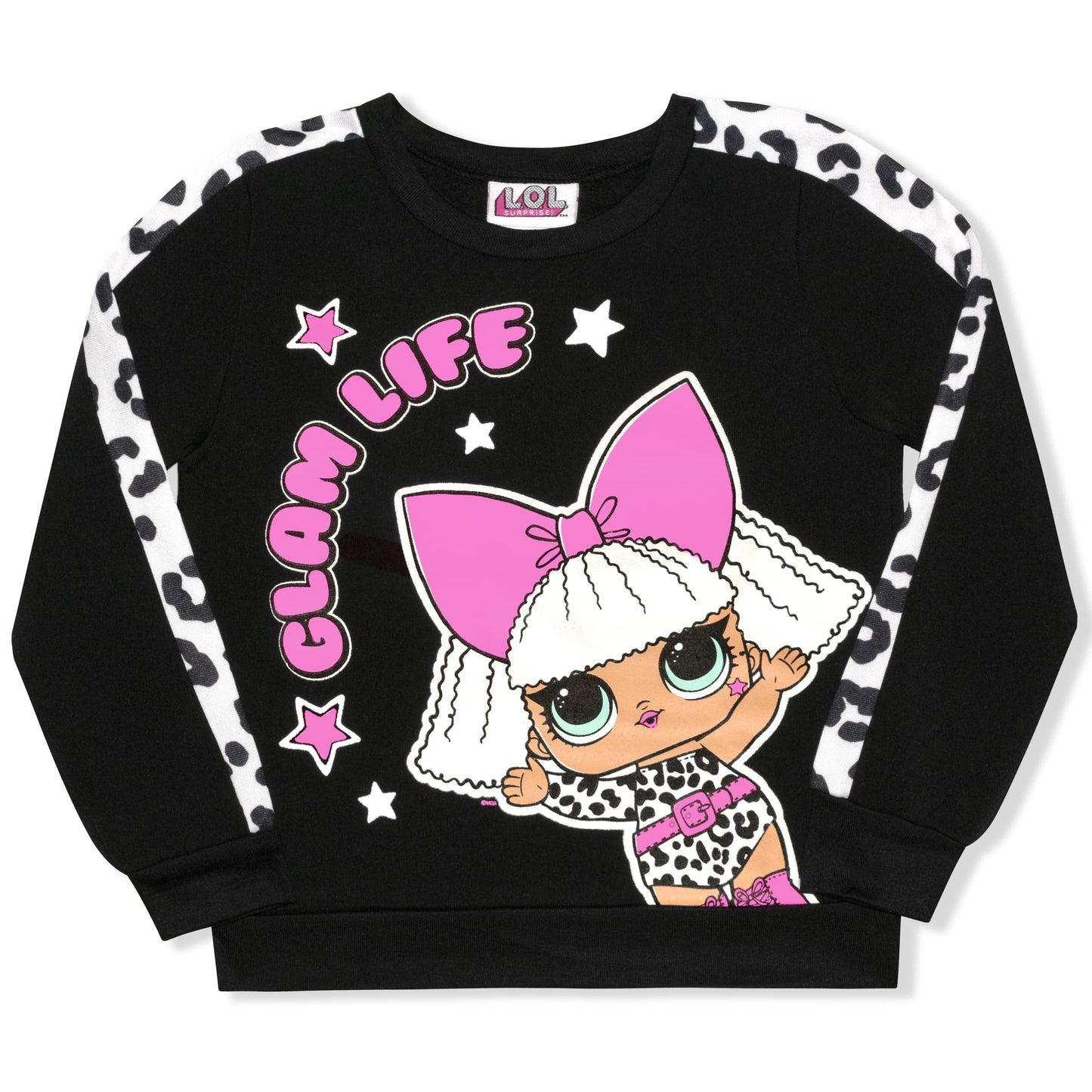 L.O.L. Surprise! Dolls Girls Sweatshirt and Jogger Set for Little and Big Girls – Pink/Black