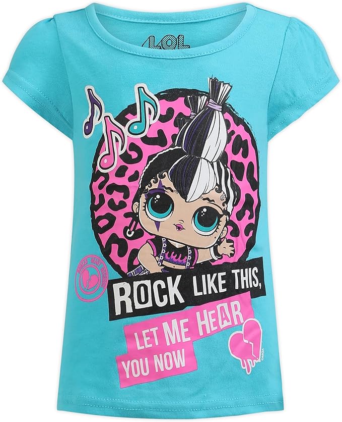 L.O.L. Surprise! Dolls Girls’ Zip Up Hoodie, T-Shirt and Legging Set for Little and Big Kids – Pink/Blue/Black