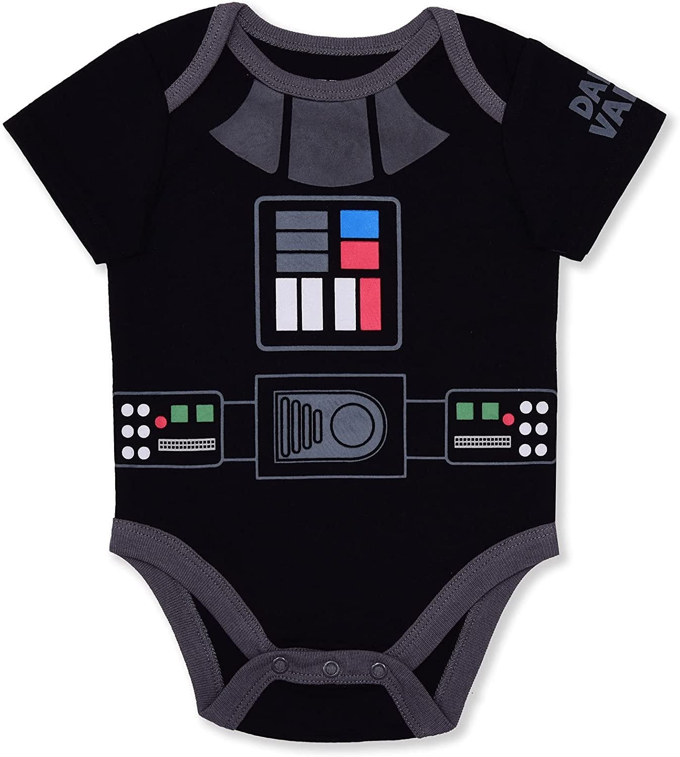 Star Wars Boys’ Darth Vader or R2D2 Bodysuit and Jogger with Drawstring Set for Newborn and Infant – Black/White