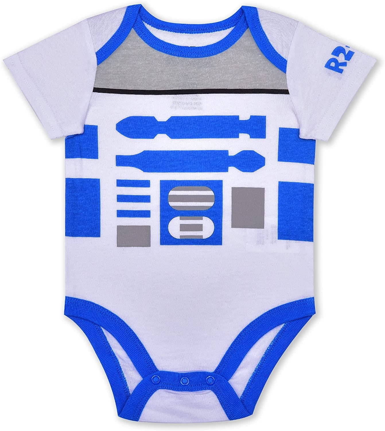 Star Wars Boys’ Darth Vader or R2D2 Bodysuit and Jogger with Drawstring Set for Newborn and Infant – Black/White