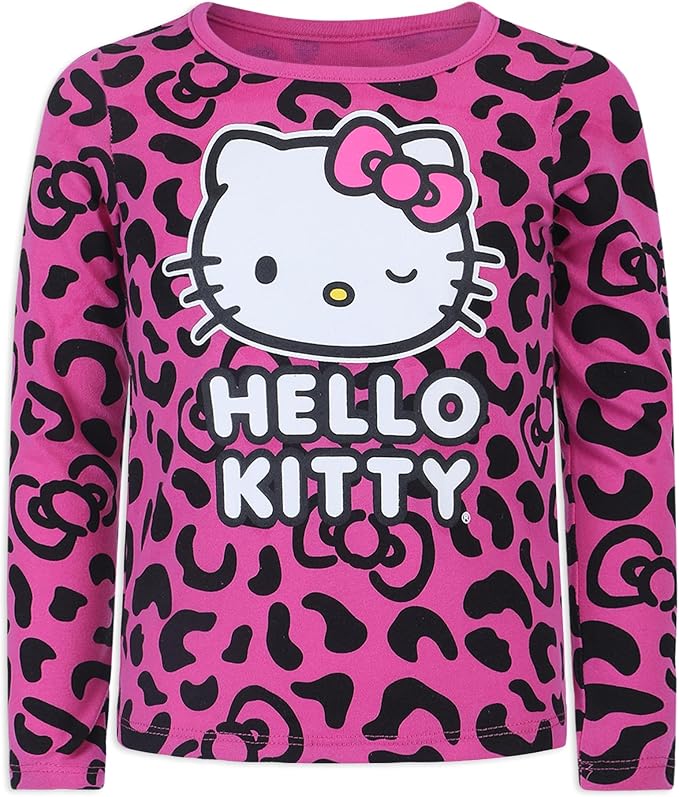 Hello Kitty Girls’ 3 Pack Long Sleeve Shirt for Infant, Toddler, Little and Big Girls – Pink/Blue/White