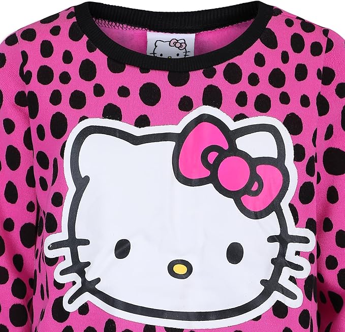 Hello Kitty Plush Girl 2 Piece Sweater Top and Jogger Set Pink