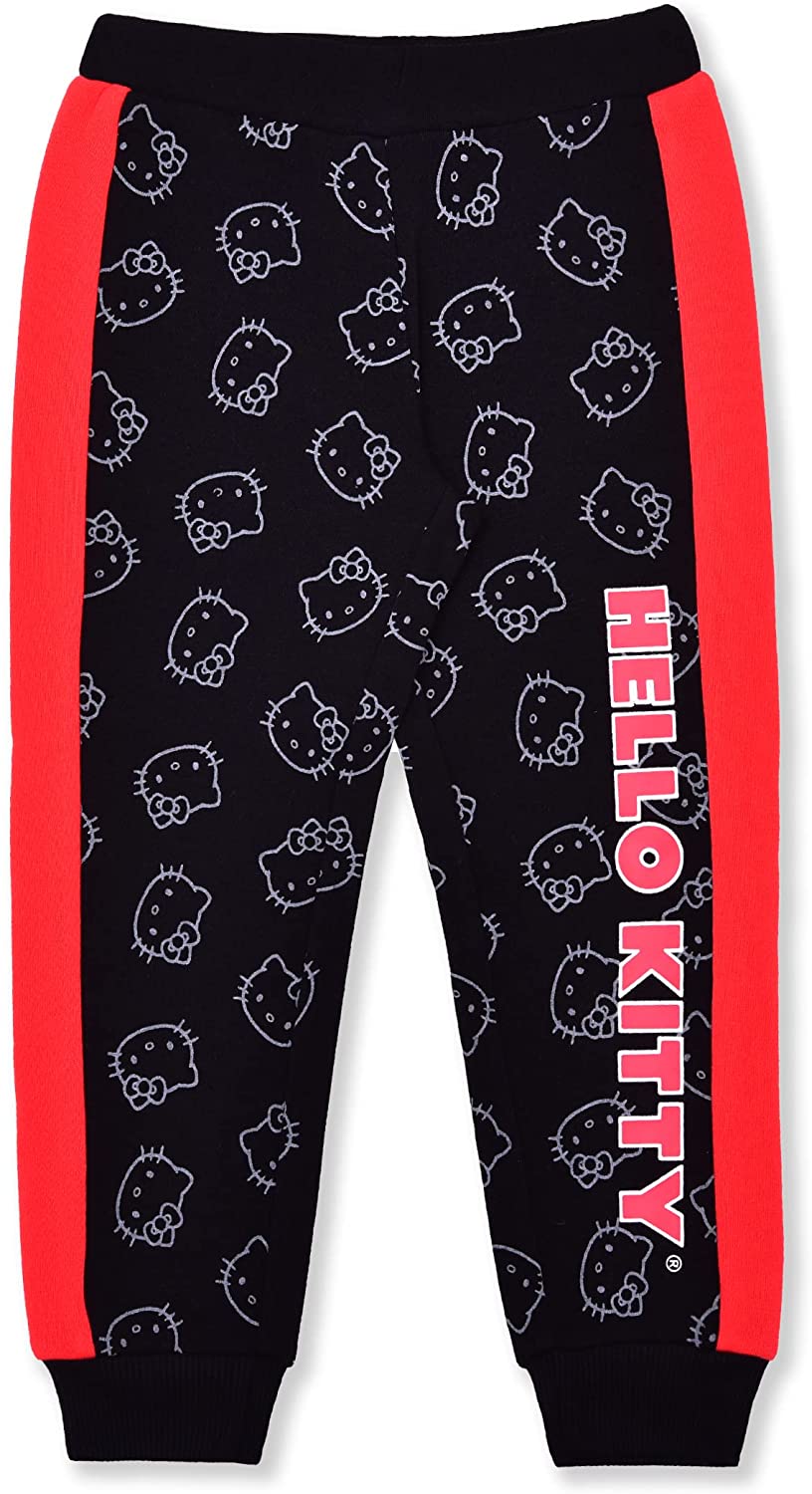 Hello Kitty Plush Girl 2 Piece Sweater Top and Jogger Set Black