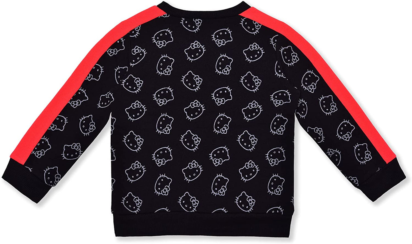 Hello Kitty Plush Girl 2 Piece Sweater Top and Jogger Set Black
