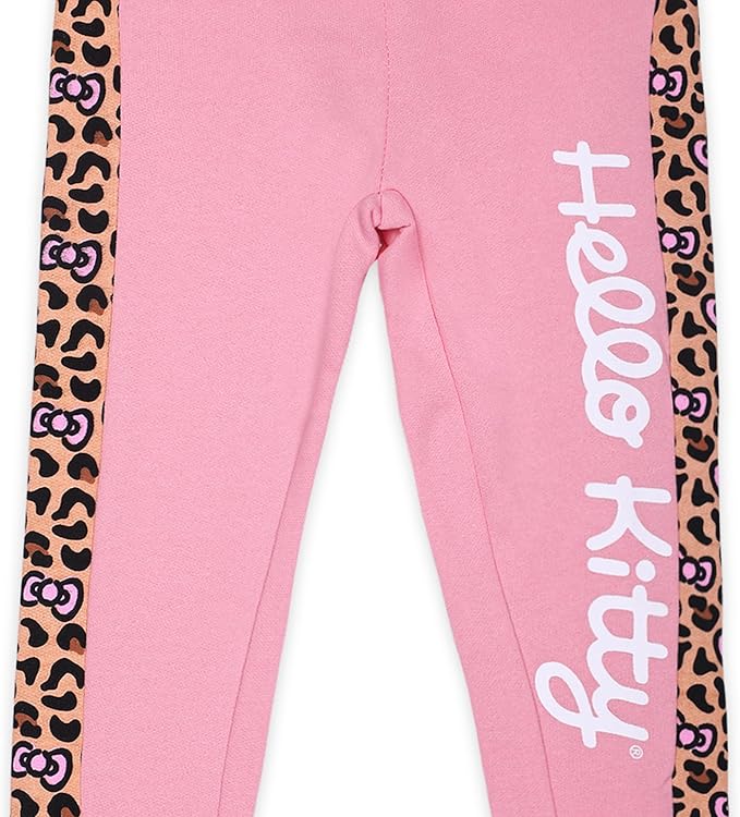 Hello Kitty Girls 2 Piece Zip Up Hoodie and Jogger Set for Infant, Toddler, Little and Big Kid - Grey/Pink