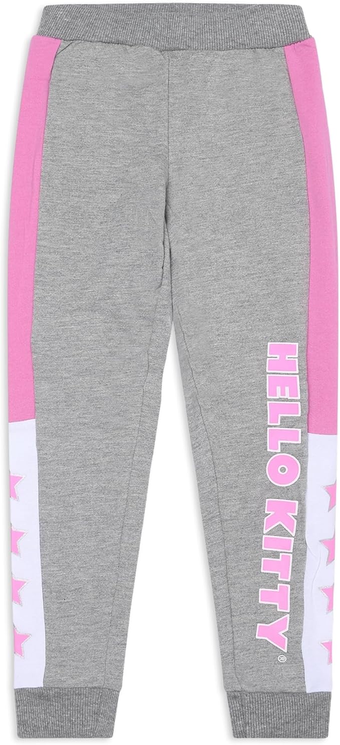Hello Kitty Girls’ Zip Up Hoodie and Jogger Set for Infant, Toddler, Little and Big Kids – Grey