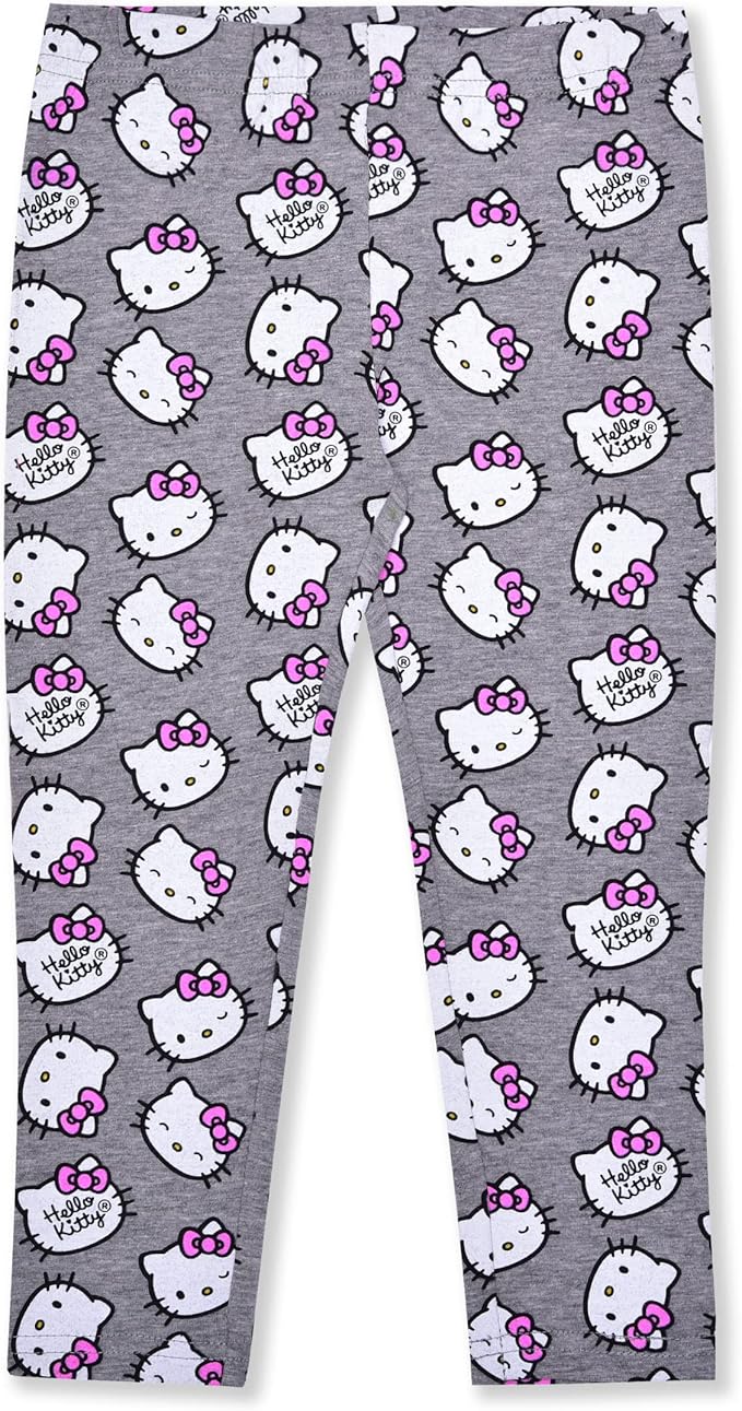 Hello Kitty Girls Hooded Sweatshirt and Legging Pants Set for Infant, Toddler, Little and Big Kids – Grey/Pink