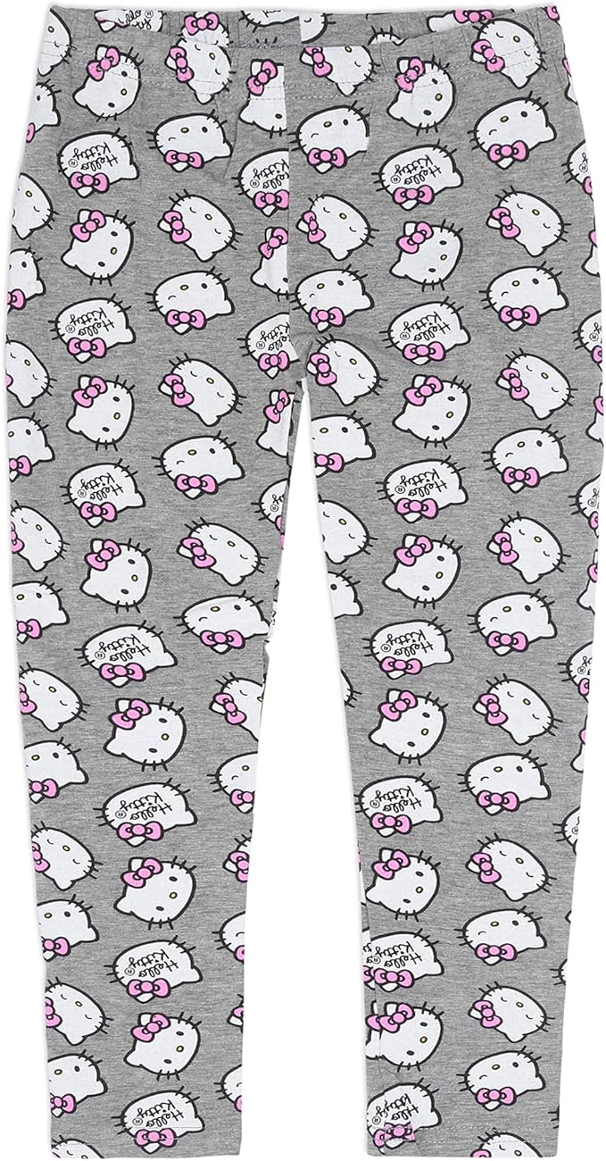 Hello Kitty Girls Hooded Sweatshirt and Legging Pants Set for Infant, Toddler, Little and Big Kids – Grey/Pink