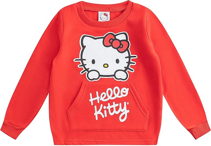 Hello Kitty Girls Long Sleeve Sweater and Legging Pants Set for Toddlers, Little and Big Girls - Red/Black