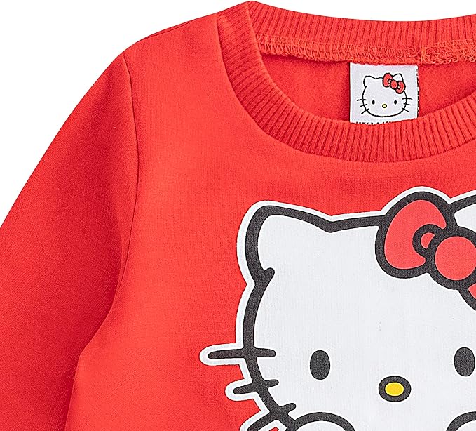 Hello Kitty Girls Long Sleeve Sweater and Legging Pants Set for Toddlers, Little and Big Girls - Red/Black