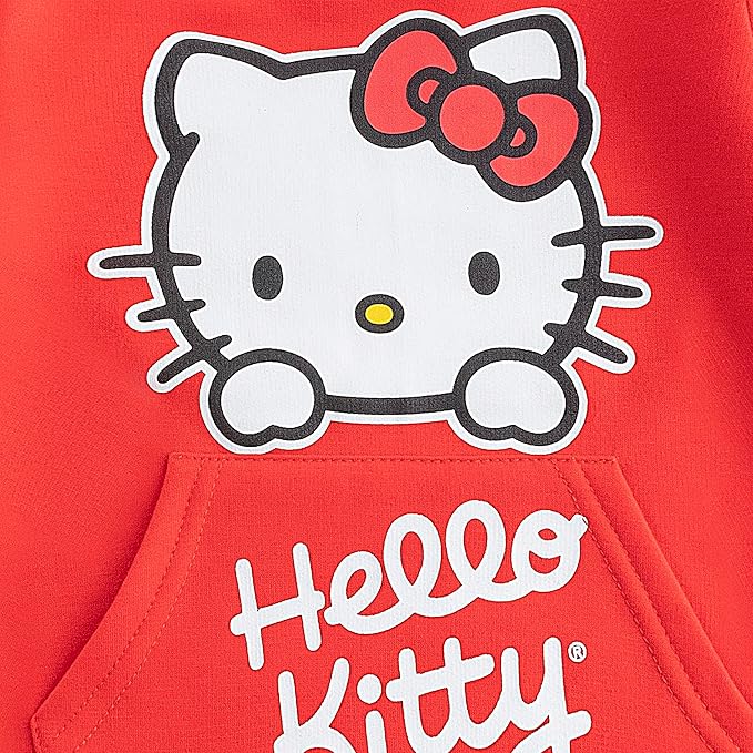 Hello Kitty Girls Long Sleeve Sweater and Legging Pants Set for Toddlers, Little and Big Girls - Red/Black