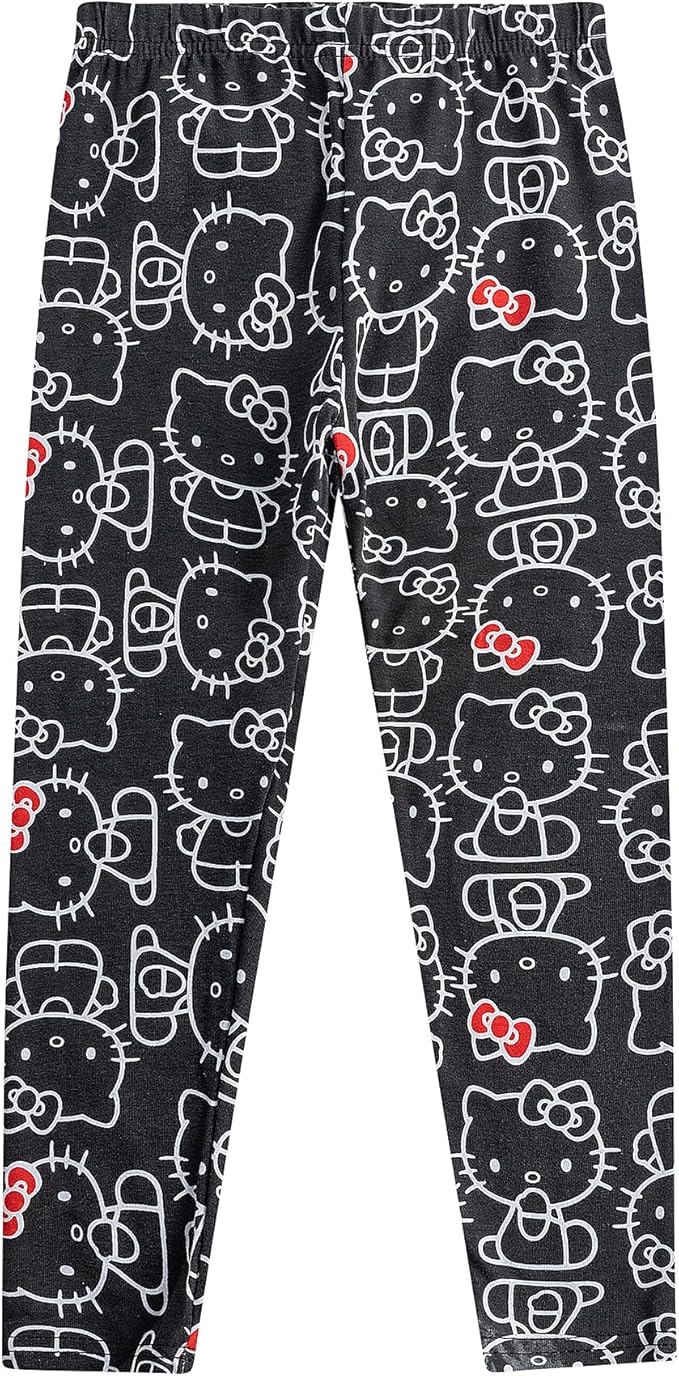 Hello Kitty Girls Long Sleeve Sweater and Legging Pants Set for Toddlers, Little and Big Girls - Red/Black