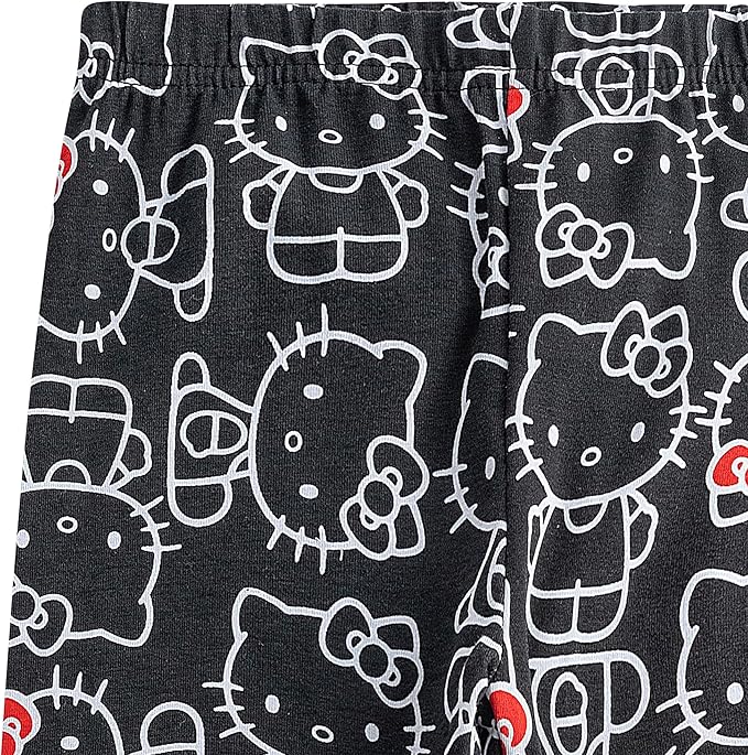 Hello Kitty Girls Long Sleeve Sweater and Legging Pants Set for Toddlers, Little and Big Girls - Red/Black