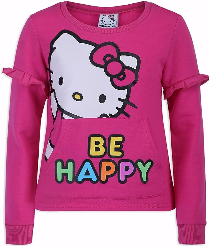 Hello Kitty Girls Long Sleeve Shirt and Legging Pants Set for Toddler, Little and Big Kids – Grey/Pink