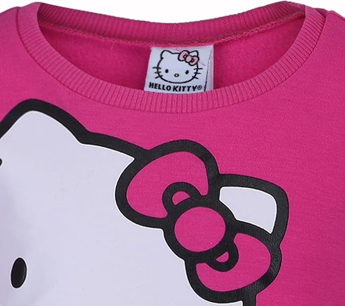 Hello Kitty Girls Long Sleeve Shirt and Legging Pants Set for Toddler, Little and Big Kids – Grey/Pink