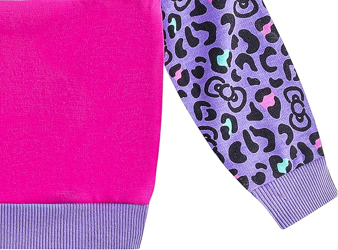 Hello Kitty Girls 2 Piece Sweatshirt and Legging Set for Toddler, Little and Big Girls - Pink/Purple/Black