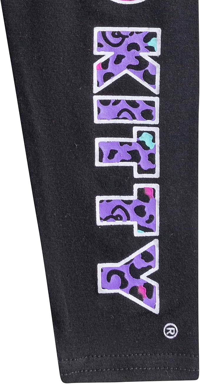 Hello Kitty Girls 2 Piece Sweatshirt and Legging Set for Toddler, Little and Big Girls - Pink/Purple/Black