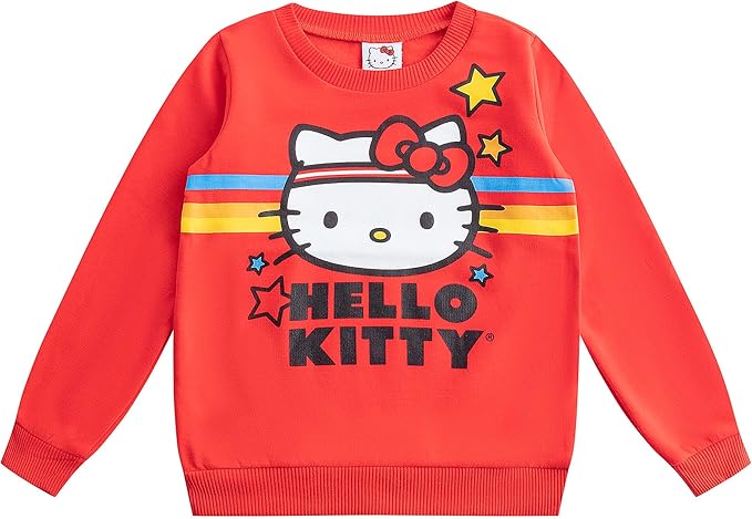 Hello Kitty Girls Sweatshirt and Legging Pants Set for Toddler, Little Kids and Big Kids – Black/Red