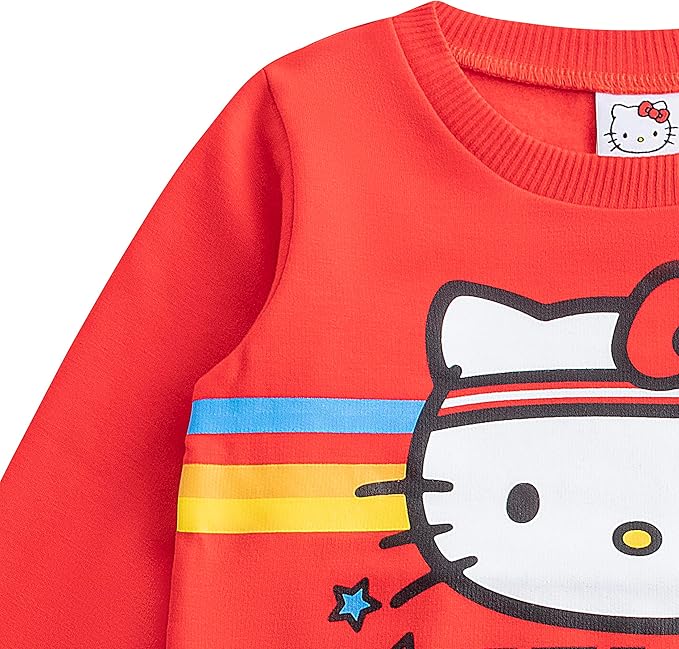 Hello Kitty Girls Sweatshirt and Legging Pants Set for Toddler, Little Kids and Big Kids – Black/Red