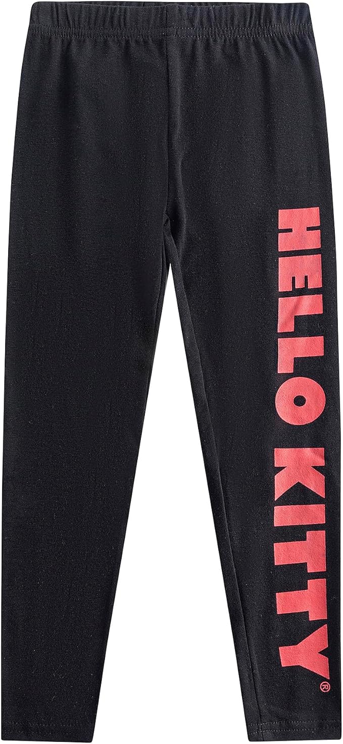 Hello Kitty Girls Sweatshirt and Legging Pants Set for Toddler, Little Kids and Big Kids – Black/Red