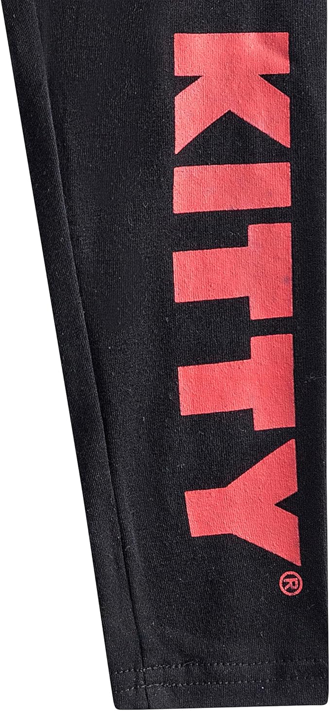 Hello Kitty Girls Sweatshirt and Legging Pants Set for Toddler, Little Kids and Big Kids – Black/Red