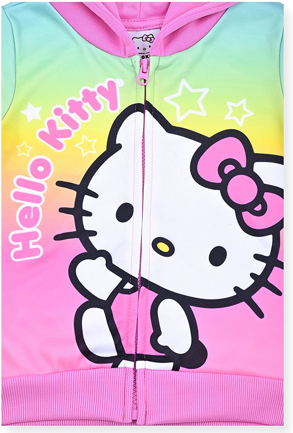 Hello Kitty Girls’ Zip-Up Hoodie for Infant, Toddler, Little and Big Kids – Multicolor