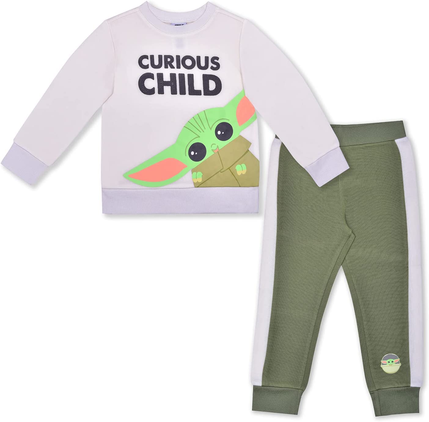 Star Wars Baby Yoda The Mandalorian Boys Long Sleeve T-Shirt and Jogger Set for Infant, Toddler and Little Kids