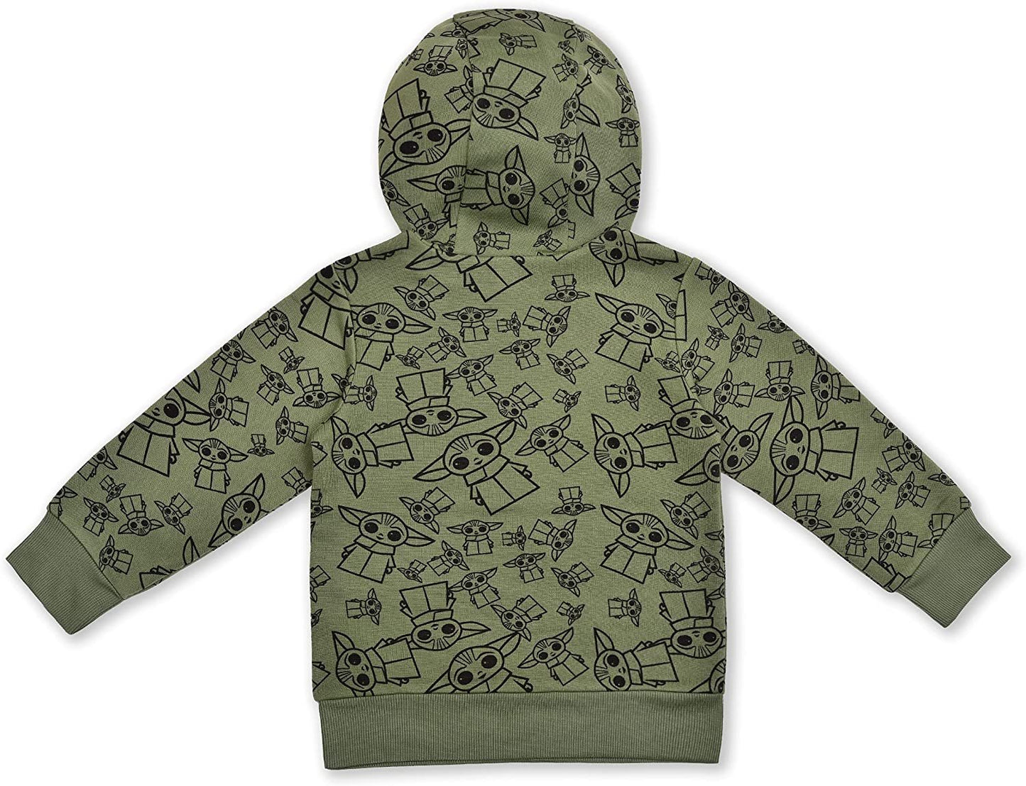 Star Wars The Mandalorian Baby Yoda Boys’ Hooded Sweatshirt and Jogger Set for Infant, Toddler and Little Kids – Green