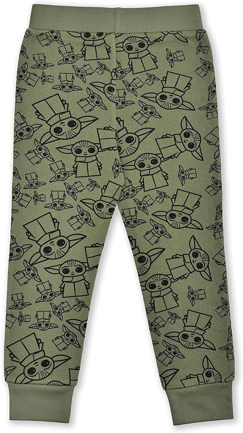 Star Wars The Mandalorian Baby Yoda Boys’ Hooded Sweatshirt and Jogger Set for Infant, Toddler and Little Kids – Green