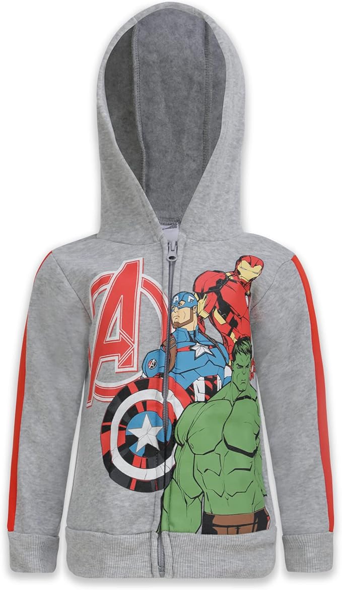 Marvel Avengers Boys 3 Piece Zip Up Hoodie, T-Shirt and Jogger Pants Set for Toddler and Little Kids