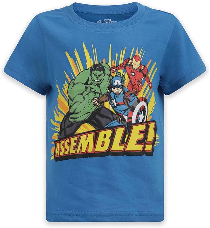 Marvel Avengers Boys 3 Piece Zip Up Hoodie, T-Shirt and Jogger Pants Set for Toddler and Little Kids