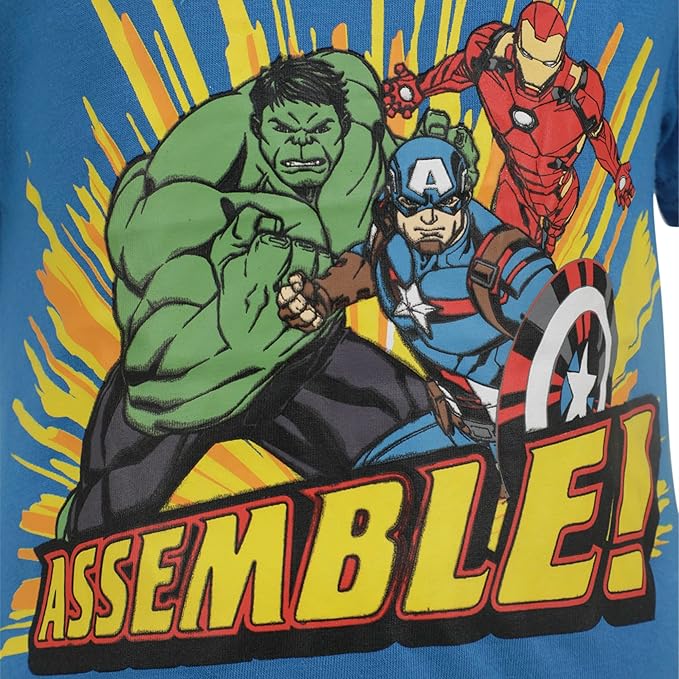 Marvel Avengers Boys 3 Piece Zip Up Hoodie, T-Shirt and Jogger Pants Set for Toddler and Little Kids