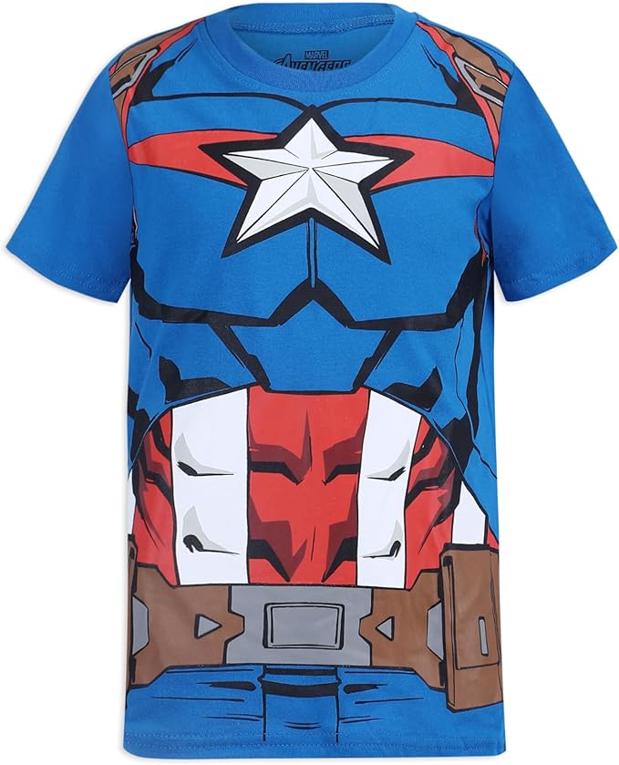 Marvel Avengers Boys’ Captain America, Thor, Hulk or Iron Man T-Shirt and Jogger Set for Toddler and Little Kids