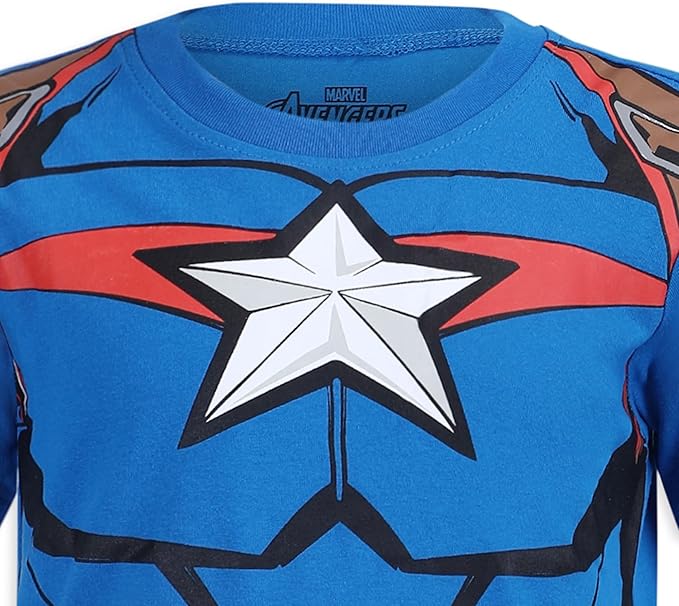 Marvel Avengers Boys’ Captain America, Thor, Hulk or Iron Man T-Shirt and Jogger Set for Toddler and Little Kids