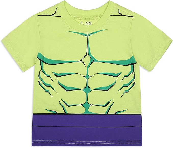 Marvel Avengers Boys’ Captain America, Thor, Hulk or Iron Man T-Shirt and Jogger Set for Toddler and Little Kids