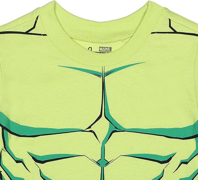 Marvel Avengers Boys’ Captain America, Thor, Hulk or Iron Man T-Shirt and Jogger Set for Toddler and Little Kids