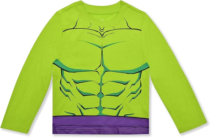 Marvel Avengers Boys’ Long Sleeve Shirt Costume and Jogger Set for Toddler and Little Kids – Blue/Navy/Red/Black/Green