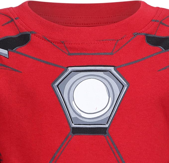 Marvel Avengers Boys’ Long Sleeve Shirt Costume and Jogger Set for Toddler and Little Kids – Blue/Navy/Red/Black/Green