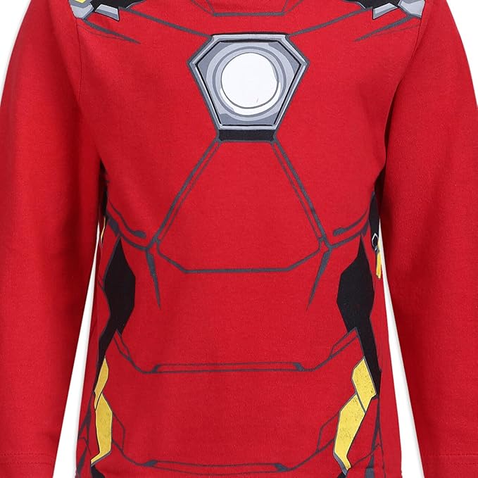 Marvel Avengers Boys’ Long Sleeve Shirt Costume and Jogger Set for Toddler and Little Kids – Blue/Navy/Red/Black/Green