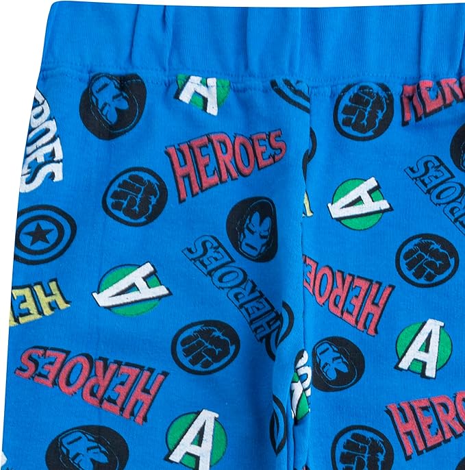Marvel Avengers Boys Captain America, Ironman and Hulk Long Sleeve T-Shirt and Jogger Set for Toddler and Little Kids