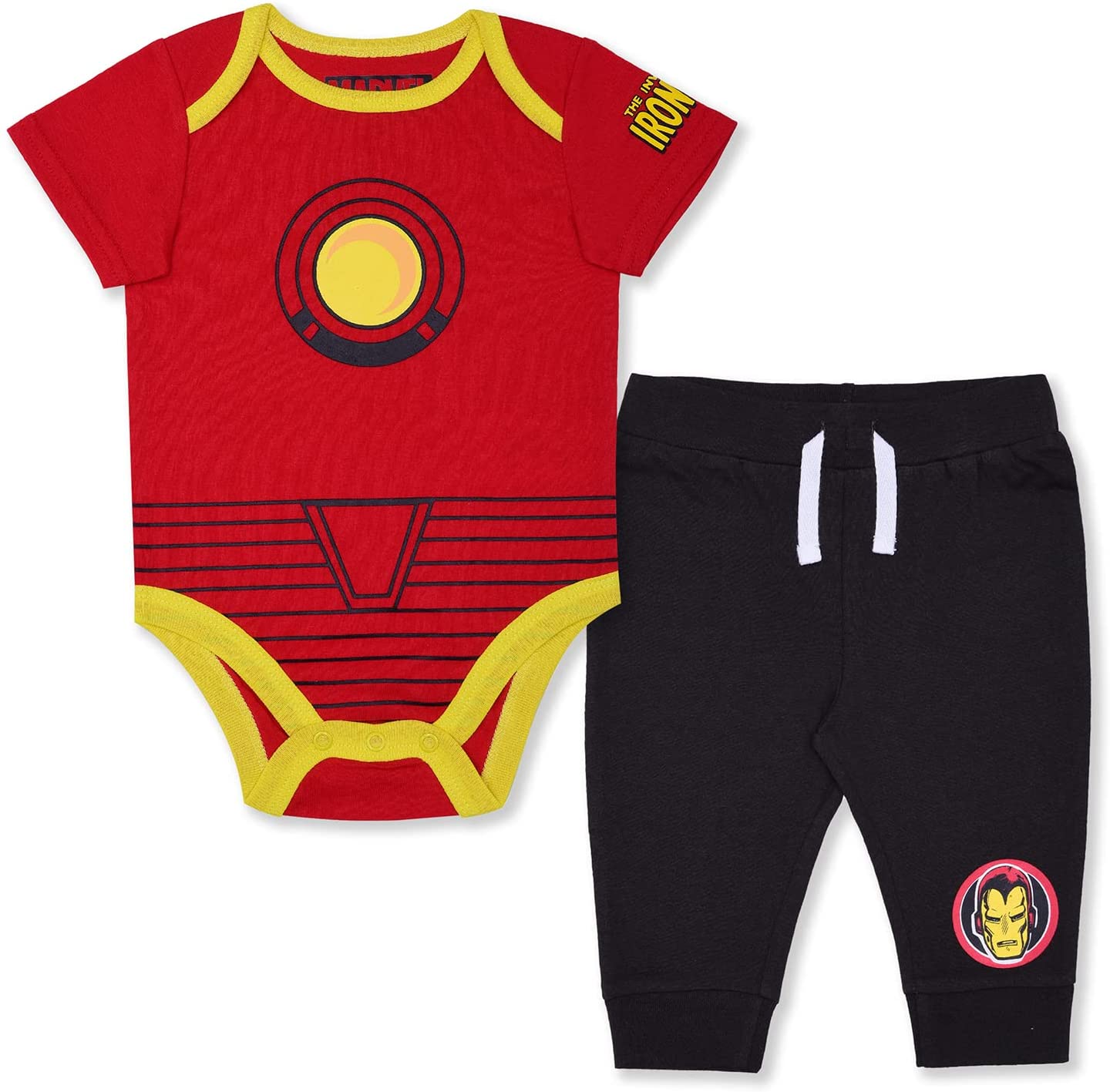 Marvel Avengers Boys’ Bodysuit and Jogger Set for Newborn and Infant –Blue/Navy/Red/Green/Black/Grey