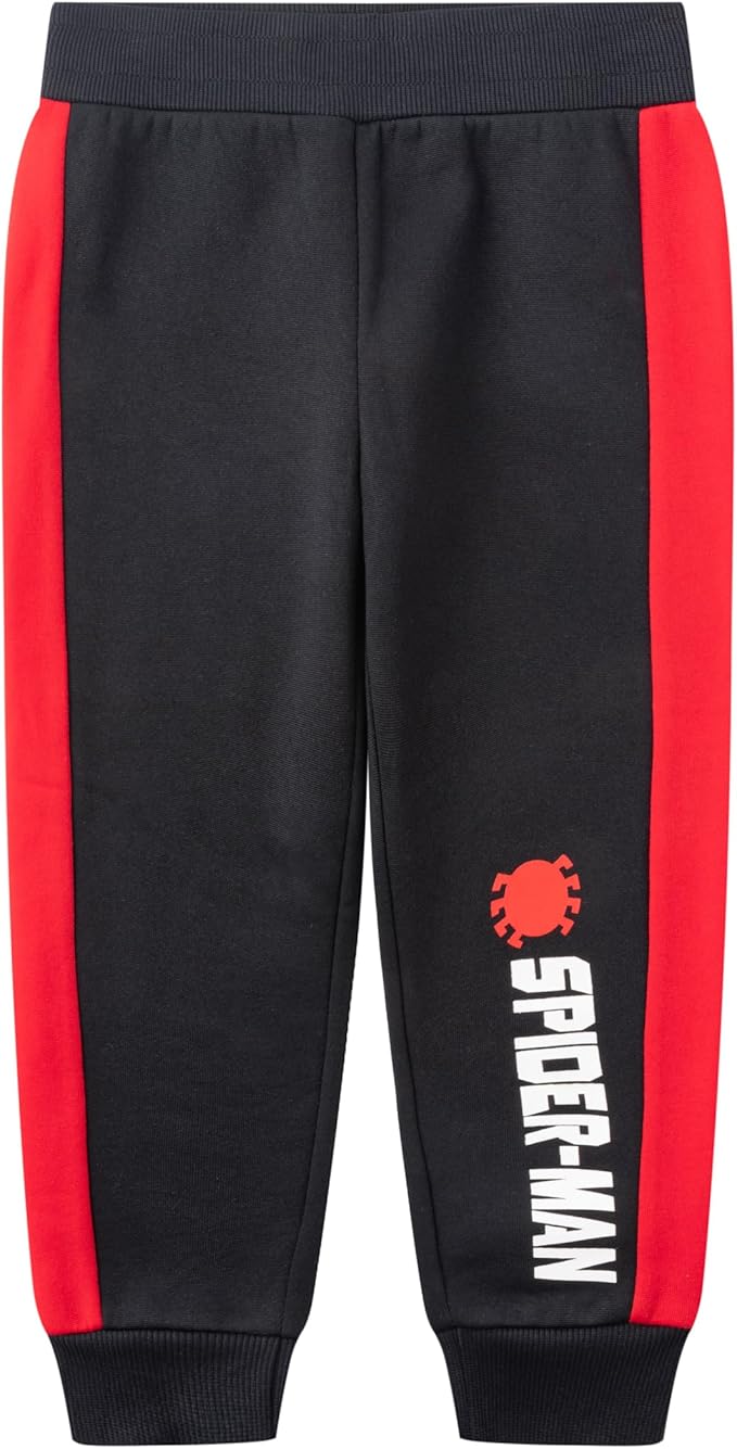 Marvel Spiderman Boys Sweatshirt and Jogger Set for Toddler and Little Kids – Red/Black
