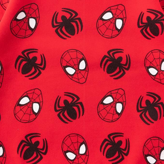 Marvel Avengers Spiderman Boys Long Sleeve Shirt and Jogger Pants Set for Toddler and Little Kids – Red/Black