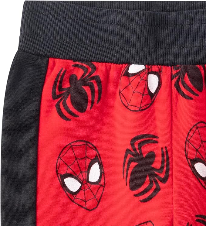 Marvel Avengers Spiderman Boys Long Sleeve Shirt and Jogger Pants Set for Toddler and Little Kids – Red/Black