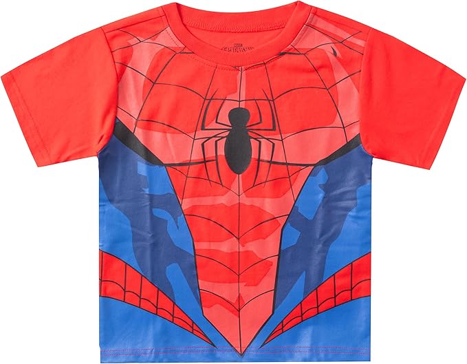 Marvel Spiderman Boys T-Shirt and Jogger Set for Toddler and Little Kids – Red/Blue