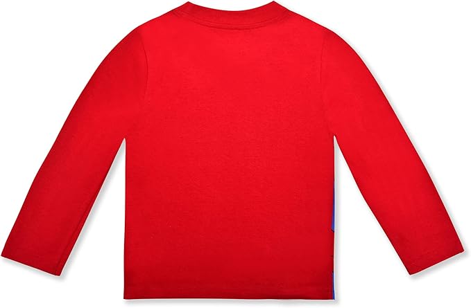 Marvel Spiderman Boys’ Long Sleeve Shirt and Jogger Pant Set for Toddlers – Red/Blue