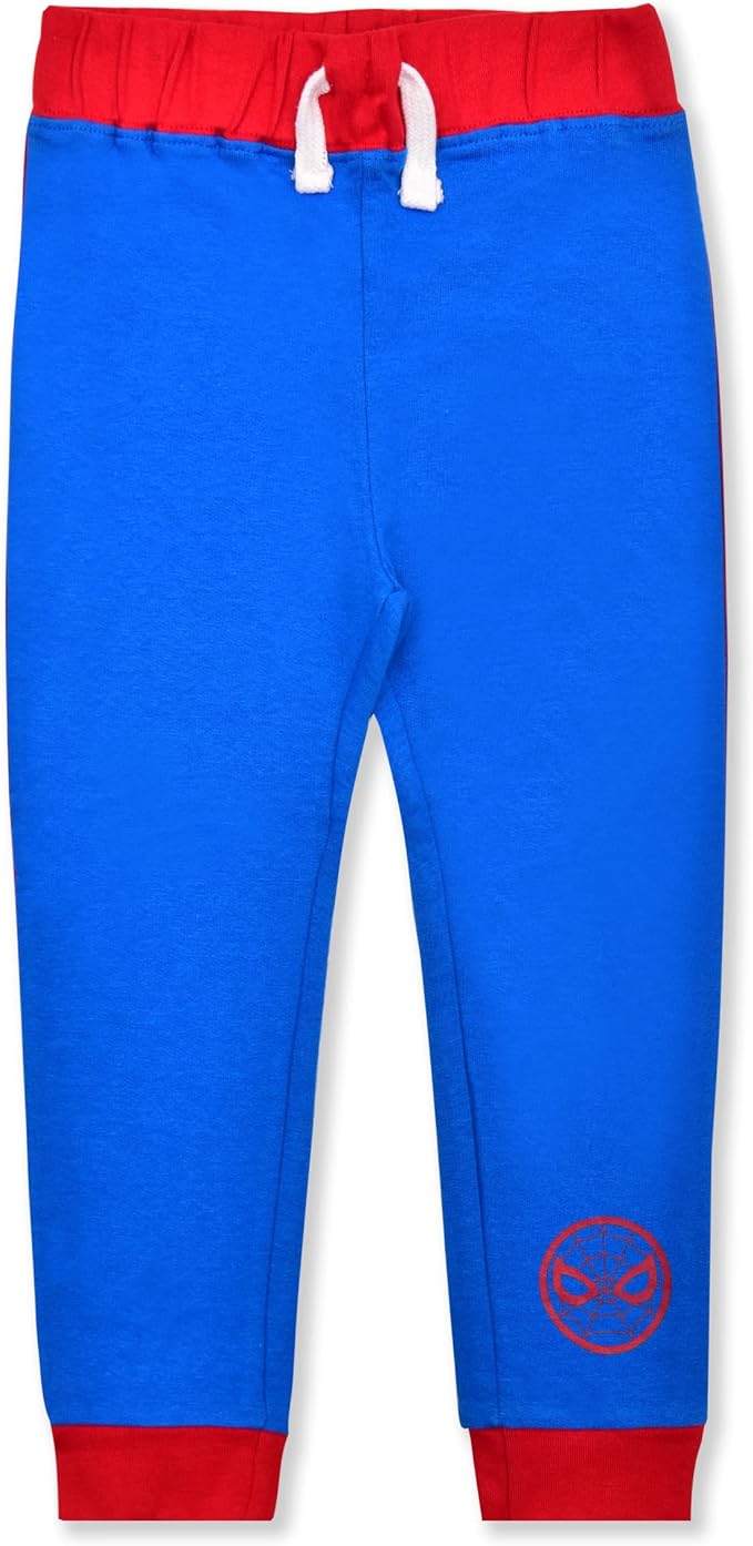 Marvel Spiderman Boys’ Long Sleeve Shirt and Jogger Pant Set for Toddlers – Red/Blue