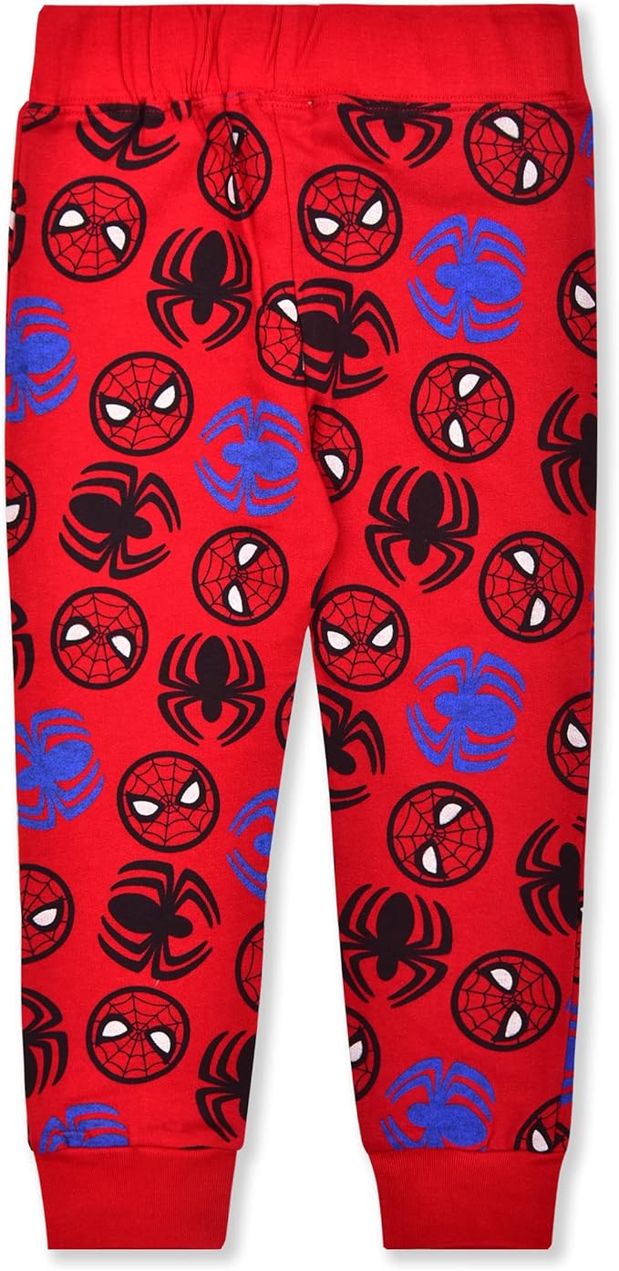 Marvel Spiderman Boys Long Sleeve Shirt and Jogger Set for Toddler and Little Kids – Red/Grey